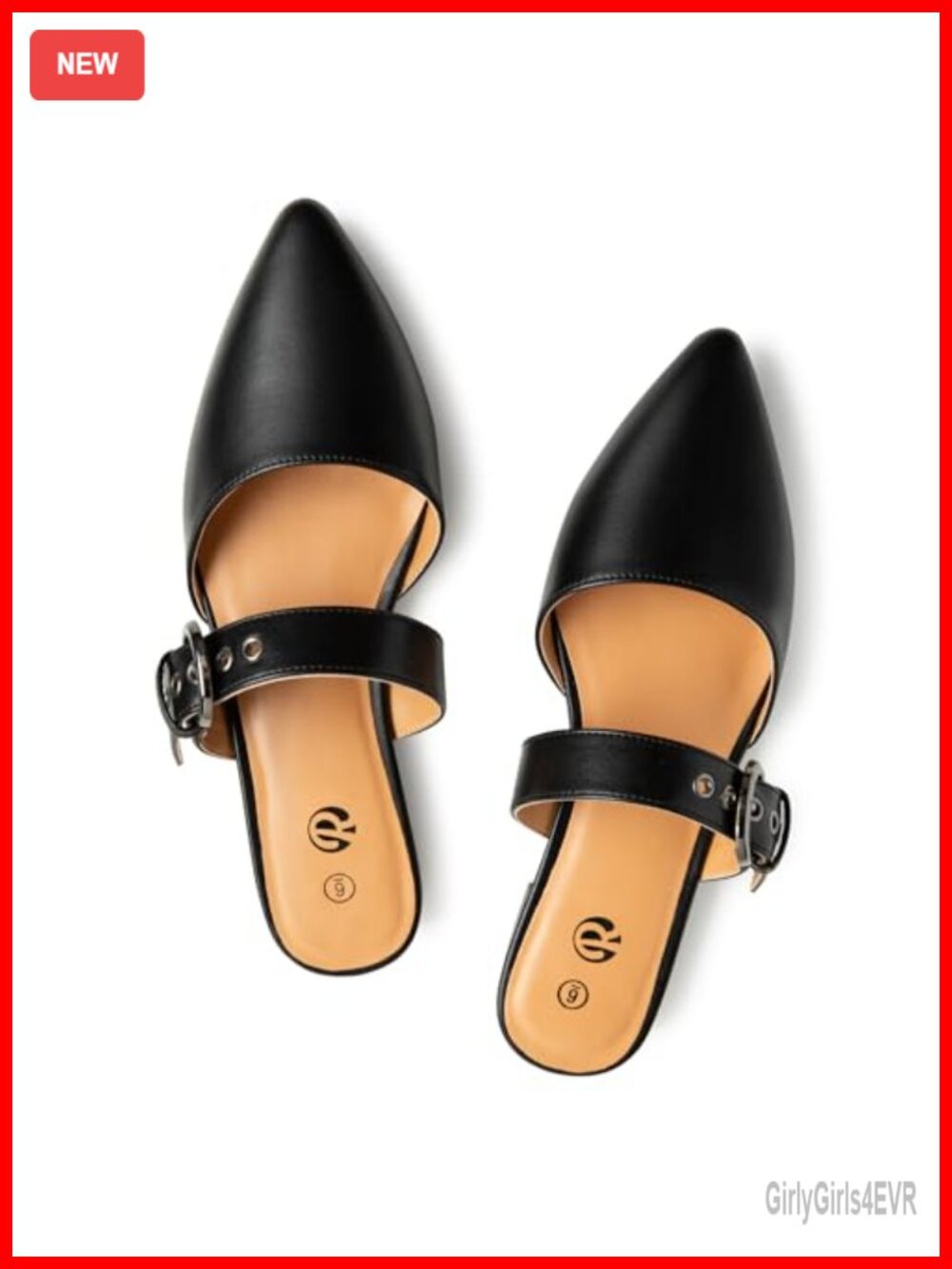 Pointed Toe Mules Adjustable Strap Slip On Flats Backless Loafers
